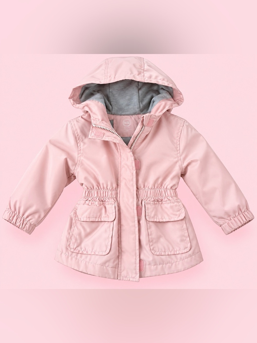 Wonder Nation Girls 2T Blush Pink Hooded Jacket Lightweight Coat